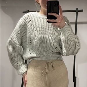 Slouchy cropped grey sweater